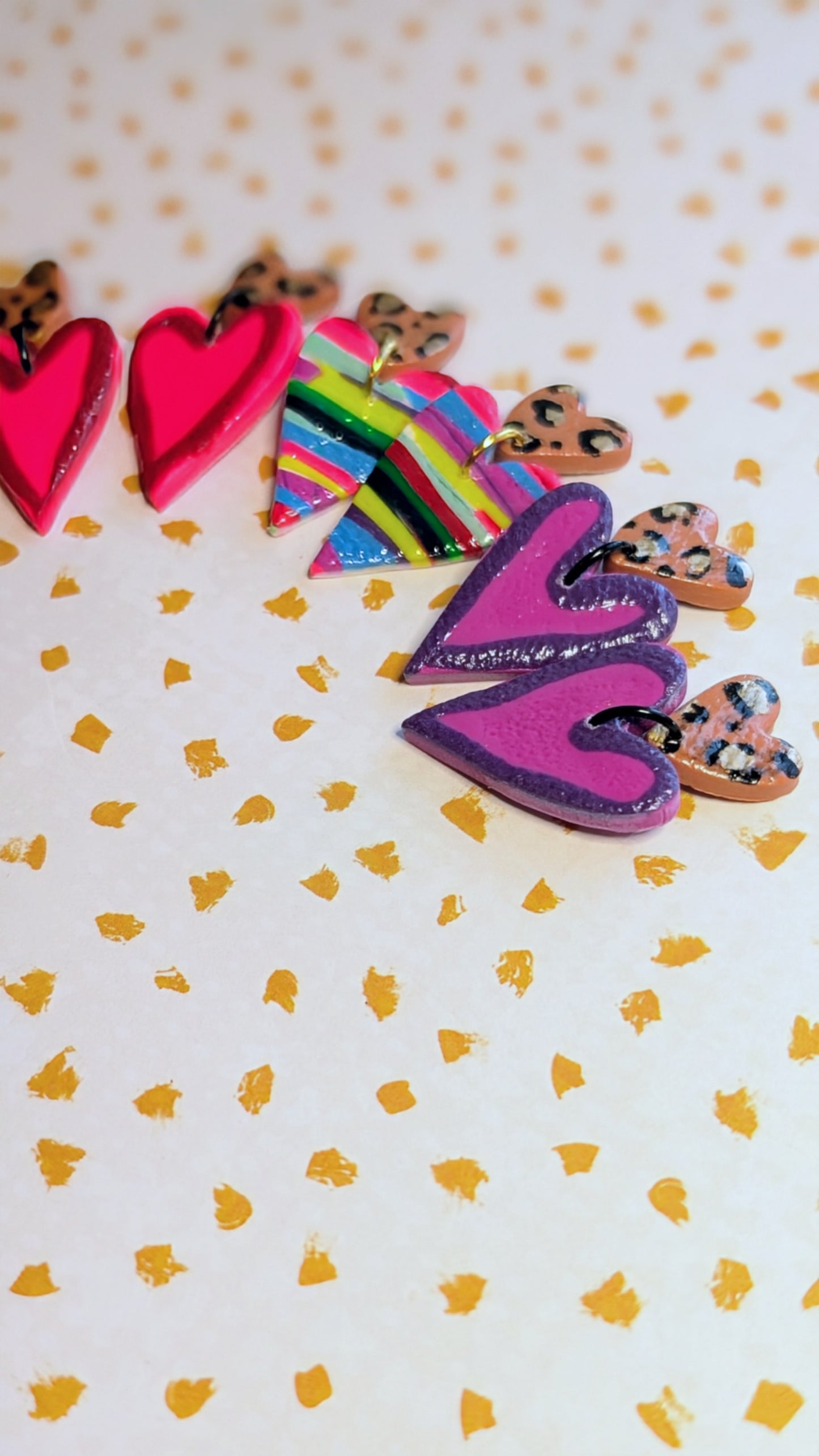 Leopard Heart Dangles