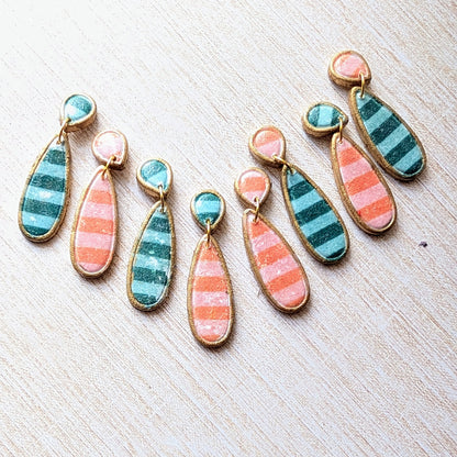 Small Boho Stripe Dangle Earrings