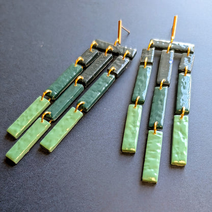 Teal Ombre Geometric Dangles