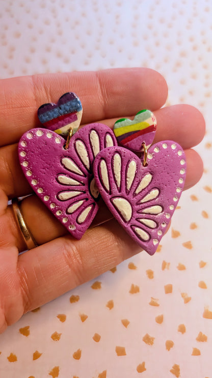 Floral Heart Dangles