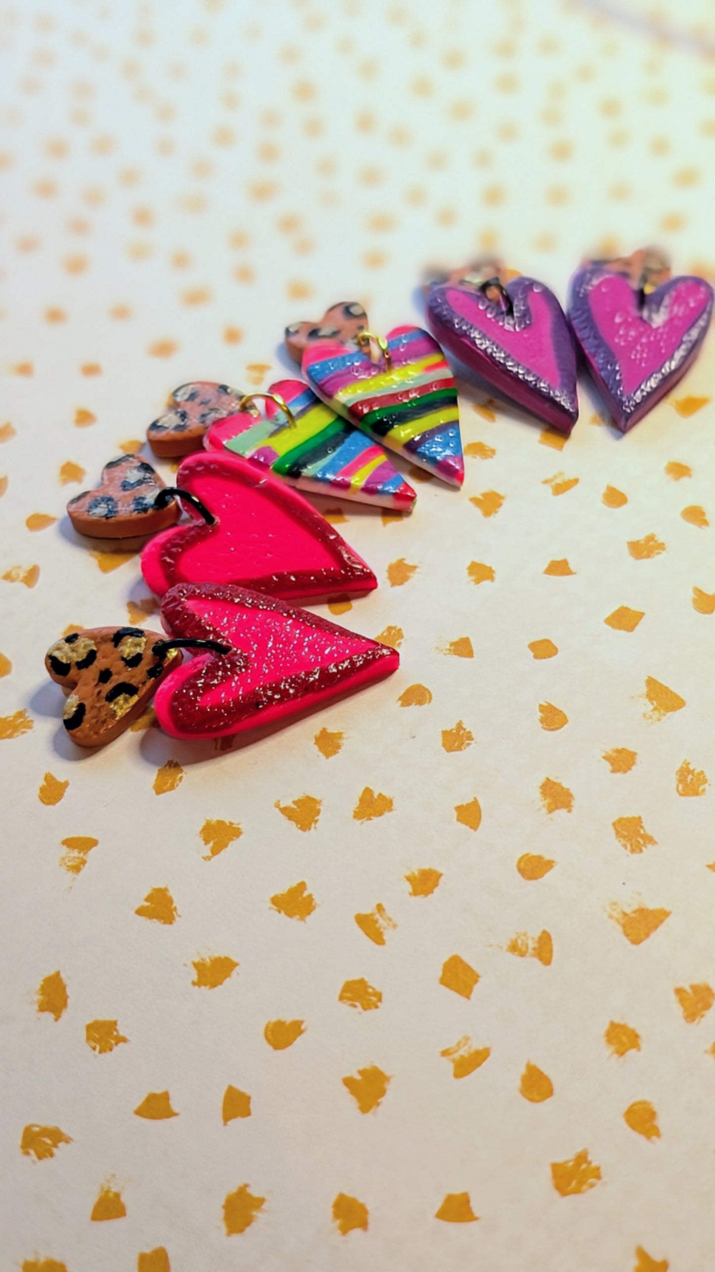 Leopard Heart Dangles