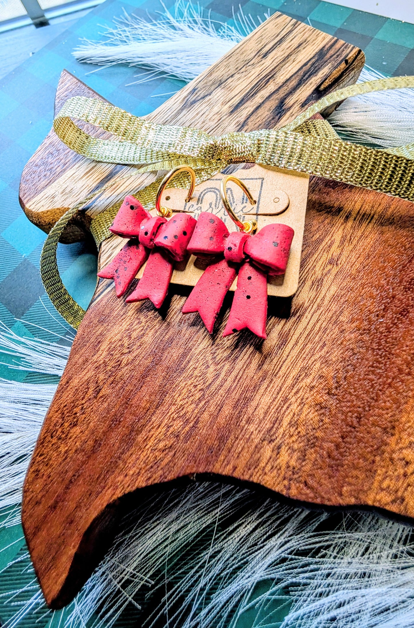 8" Texas Cutting board and earrings gift set