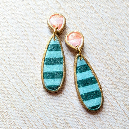 Small Boho Stripe Dangle Earrings