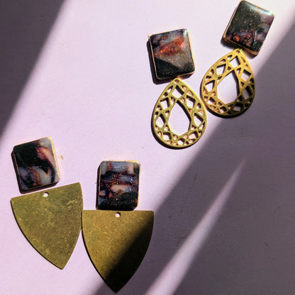 Tortoise Shell and Brass Dangles