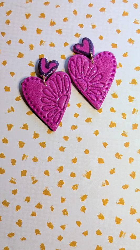 Floral Heart Dangles
