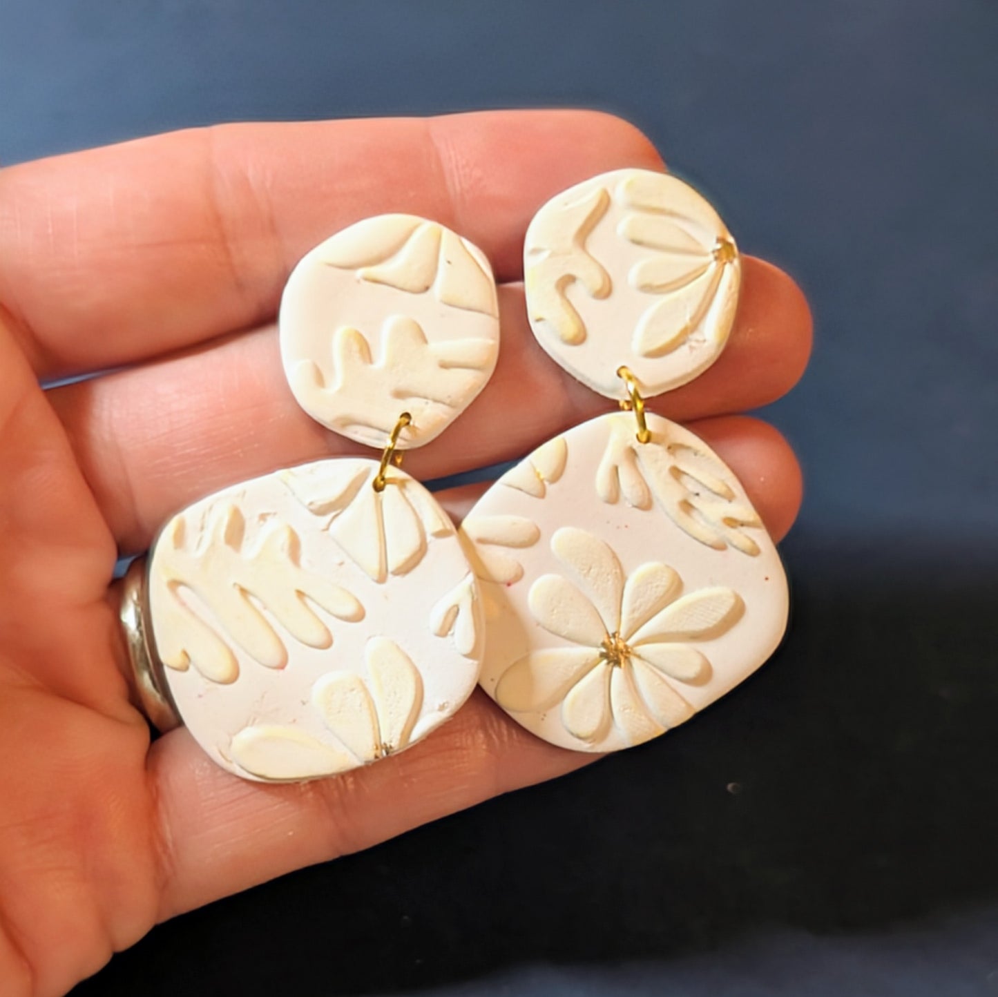 White and Ivory Matisse organic dangles